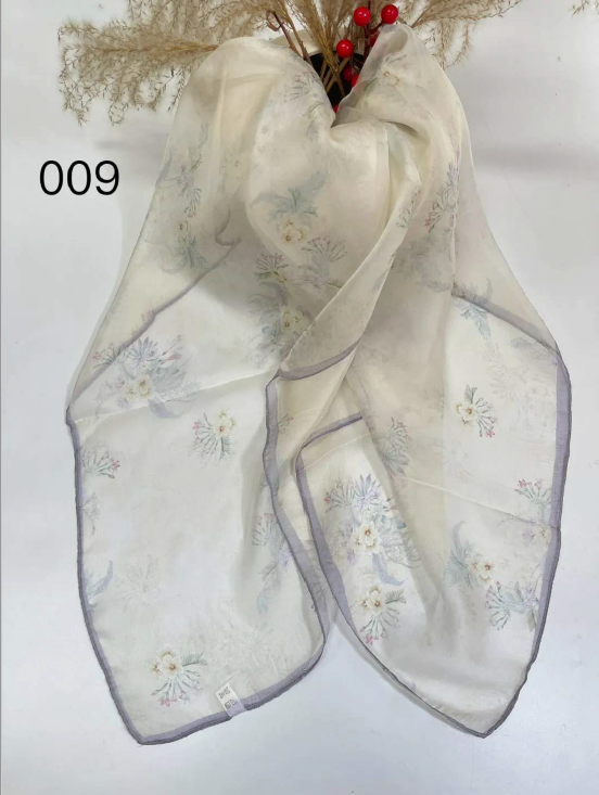 Luxury Silk Scarf 110x110cm - 100% Mulberry Silk