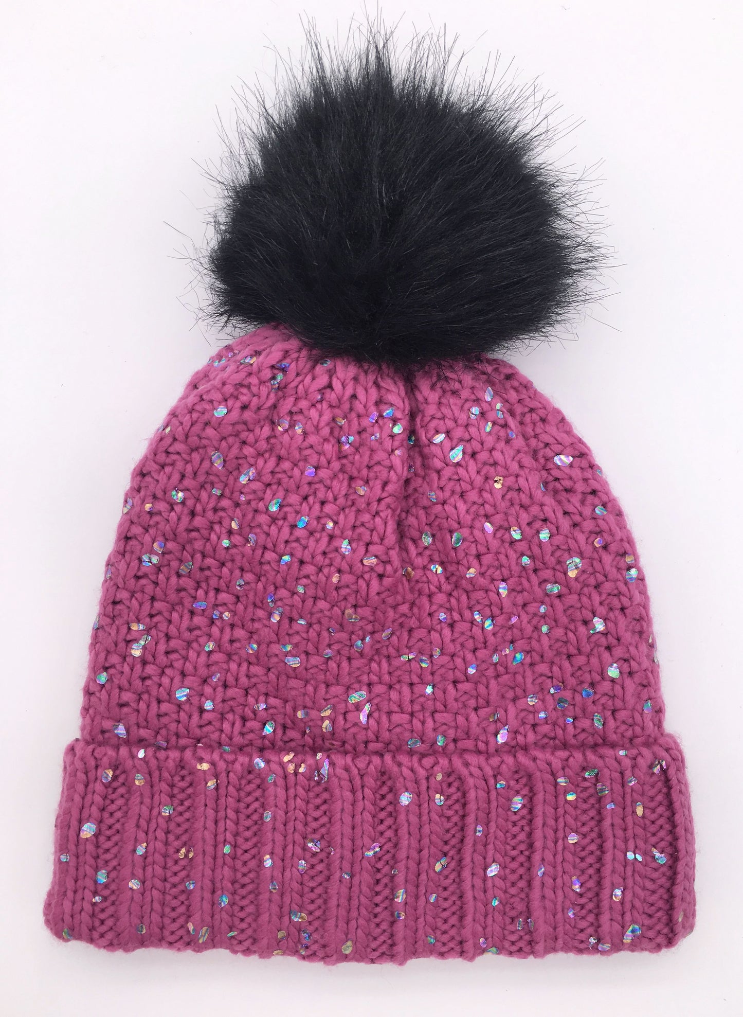 Girls Knitted Fashion Winter Beanie Hat Winter Warm Hat with Pompom & Lining
