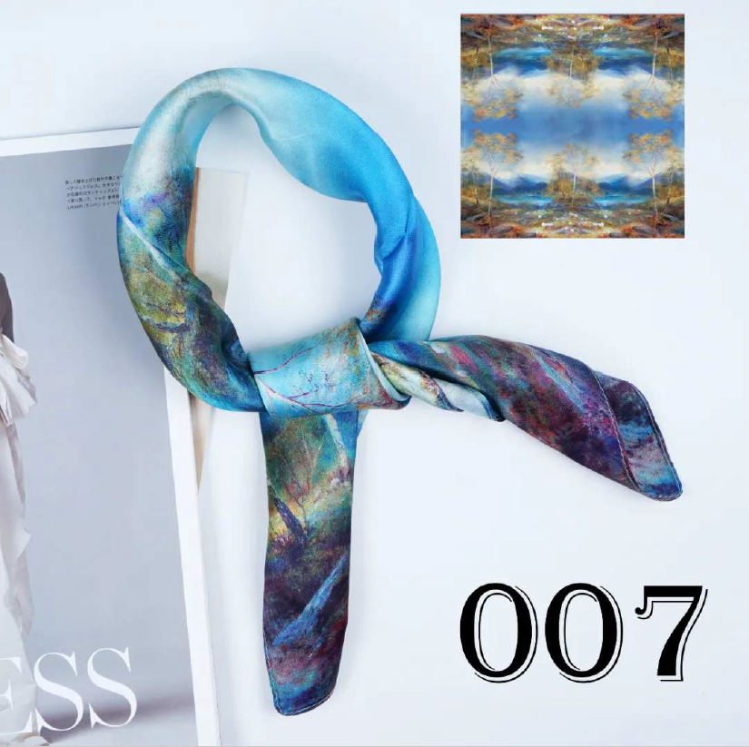 Luxury Silk Scarf 55x55cm - 100% Mulberry Silk