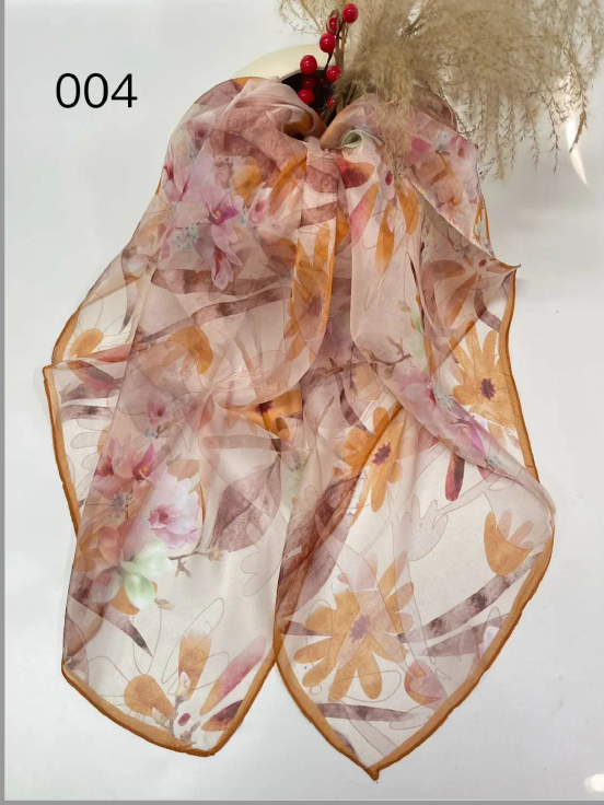 Luxury Silk Scarf 110x110cm - 100% Mulberry Silk