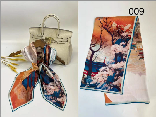 Luxury Silk Scarf 90x90cm - 100% Mulberry Silk