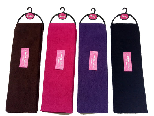 Mens Womens Unisex Thermal Polar Fleece Plain Winter Scarf Super Soft Microfiber
